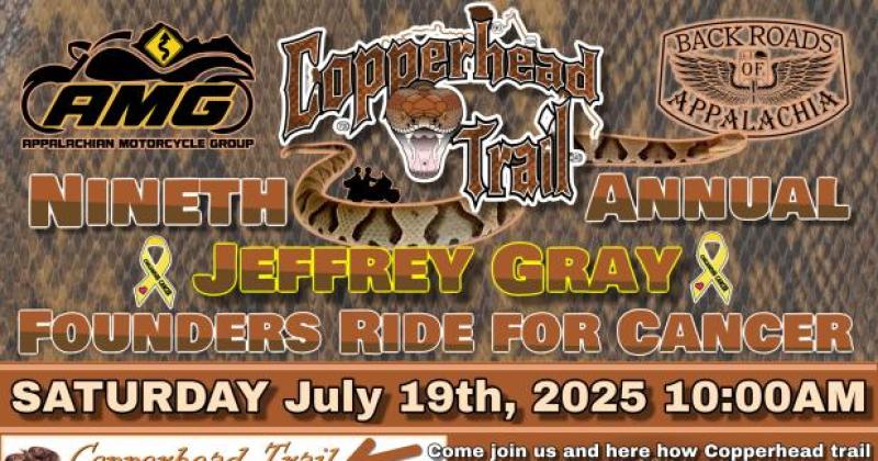 AMG 9th Annual Jeffrey Gray Copperhead Trail KY Founders Ride!